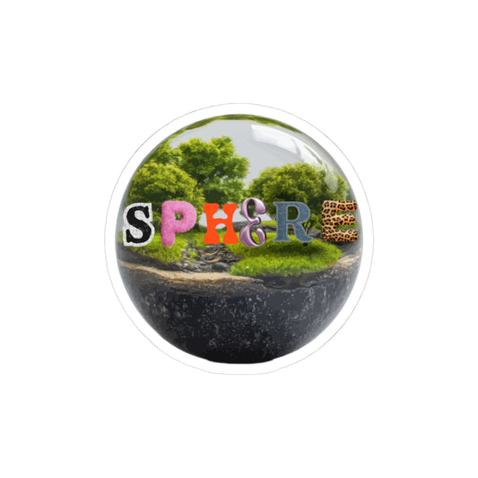 Sphere Nature Graphic Sticker — Round Kiss-Cut Laptop Decal
